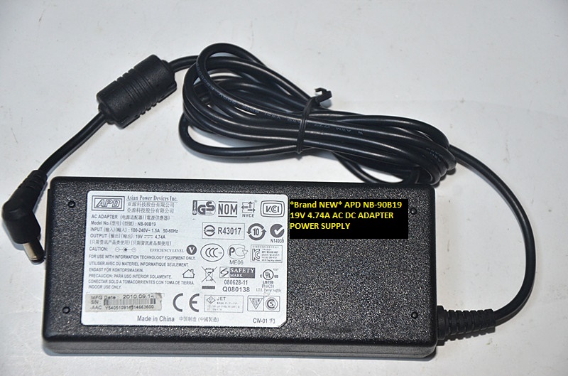 *Brand NEW* NB-90B19 APD 19V 4.74A AC DC ADAPTER POWER SUPPLY